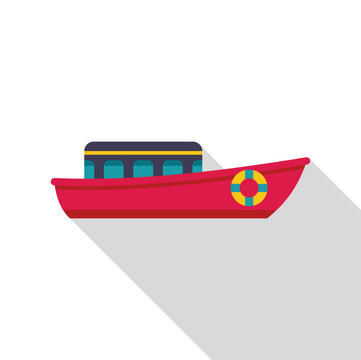 red boat with life preserver clip art preview