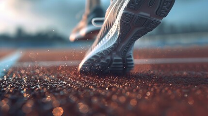 Close Up Of A Runner's Foot On A Track