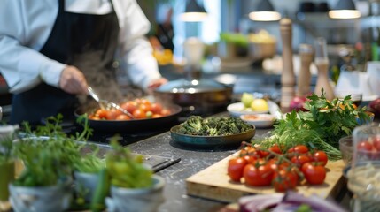 Professional Dietitian's Live Cooking Demo on Healthy Eating in a Charming Kitchen Setup for Diabetics
