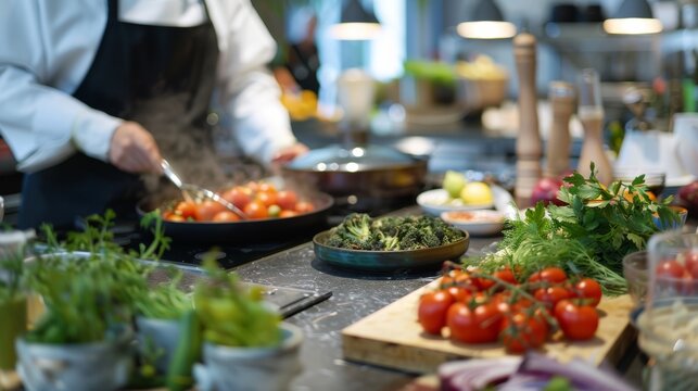 Professional Dietitian's Live Cooking Demo on Healthy Eating in a Charming Kitchen Setup for Diabetics