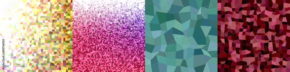 Poster abstract rectangle polygon pattern background set