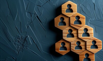 A network of connected people. Interactions between employees and working groups. Social business connections. Networked communication. A decentralized hierarchical system. Organization.