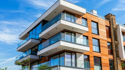 Obraz premium New apartment building facade, modern apartment building facade.