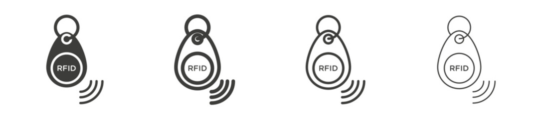 RFID key tag vector icon