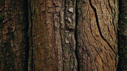 Obraz premium Detailed tree bark texture with intricate patterns and natural cracks. Perfect for nature backgrounds, rustic designs, and organic-themed projects.