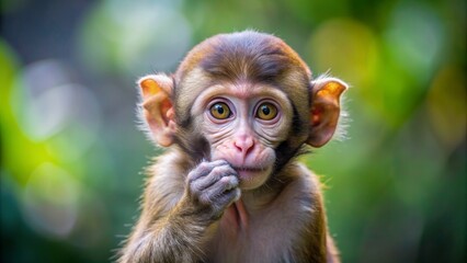 Playful small monkey mischief, playful, small, monkey, mischievous, cute, primate, animal, wildlife, jungle, energetic, naughty