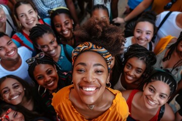 Photograph of an African American group at a high angle