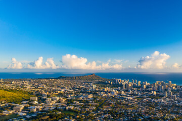View of East Honolulu, Mānoa, and Waikīkī from Pu'u 'ōhi'a Mount Tantalus on O'ahu, Hawai'i