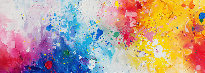 Fototapeta premium Colorful Abstract Acrylic Painting. Natural Dynamic Mixture of Oil Colored Pigments Fluid Flow Background Banner