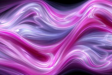 Vibrant and dynamic abstract painting with swirling pink purple and white lines creating a lively and energetic visual composition