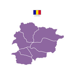 Silhouette and colored (purple) andorra map vector illustration map Europe