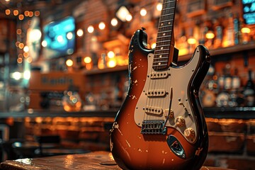 Vintage electric guitar.