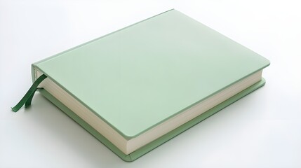 Fototapeta premium A mint green hardcover notebook, perfect for jotting down notes and ideas.