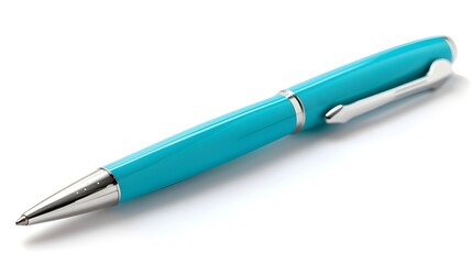  A turquoise fountain pen with a sleek design, perfect for elegant and smooth writing.