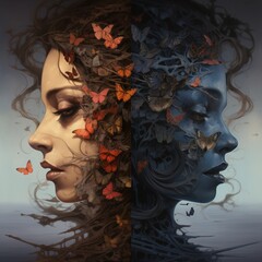 Surreal girl portrait