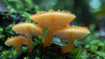 Close-up of Sajor-caju Mushroom Plants with Text Design