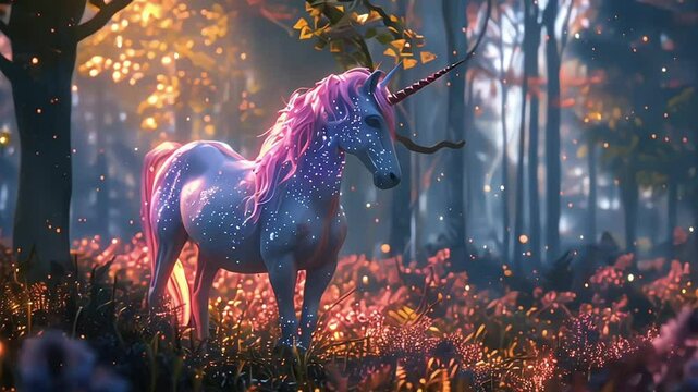 Magical Rainbow Hybrid Creature Galloping Through a Fantastical Realm