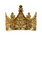 Gold Crown Isolated on White Background