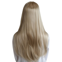 Naklejka premium Blonde hair from the back, showcasing long, straight, and healthy locks. Perfect for beauty and fashion themes.