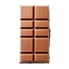 Obraz premium Close-up image of a delicious milk chocolate bar with eight segments, perfect for confectionery and dessert concepts.