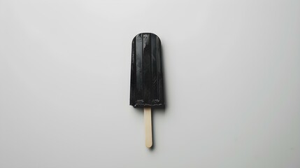 Black Popsicle on a white Background with Copy Space