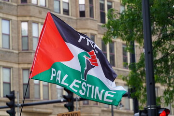 The pro-Palestine rally marched in the streets of Milwaukee, Wisconsin.