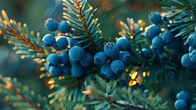 A fresh juniper berry on the branch
