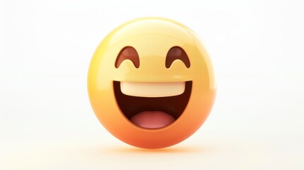A gradient from soft peach to rich orange on a face emoji with an excited, open-mouthed smile, set against a white background, conveying enthusiasm and happiness