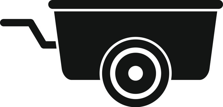 recommend clip art: Simple icon of a one wheel utility garden cart with a handle