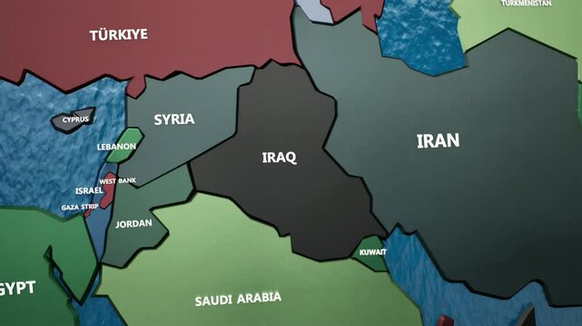 Middle East - Infographic Stylized Map Animation