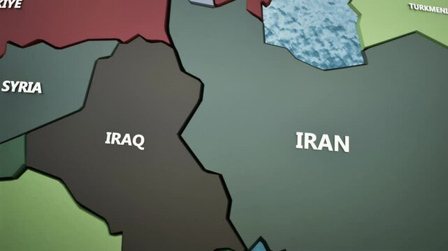 Middle East - Infographic Stylized Map Animation