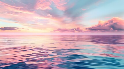 Obraz premium Smooth water and colorful sky landscape