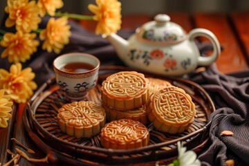 Mid autumn festival holiday background