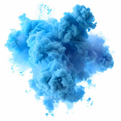 Blue Smoke Explosion Frame | Isolated on Clear Background
