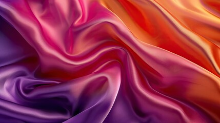 Obraz premium Close-up of vibrant silk fabric texture, highlighting its smooth and glossy surface for design use