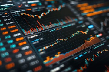 Fototapeta premium Financial Data on Screen