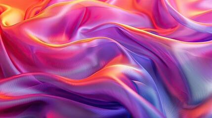 Fototapeta premium Detailed, colorful silk fabric texture, showcasing its smooth and glossy surface