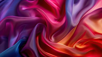 Obraz premium Detailed, luxurious silk fabric texture with vibrant colors, perfect for design use