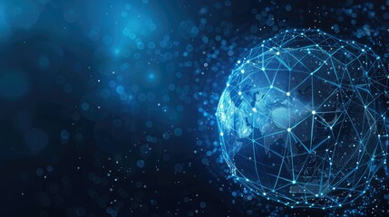 Obraz premium Digital globe with global network connections. Metaverse virtual technology backdrop.