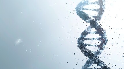 Obraz premium DNA medical background with a sleek helix gene, set against a white futuristic backdrop