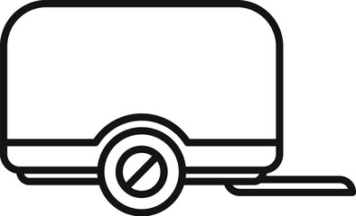 Simple line drawing of a caravan, symbolizing freedom and the open road