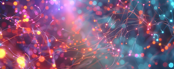 Abstract Background with Colorful Lights and Lines Illustration