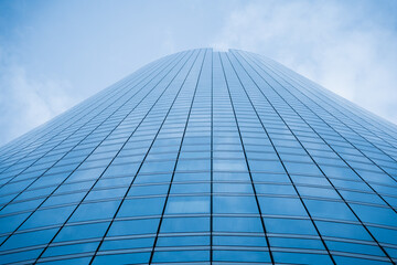 Office Building tower in Financial District La Defense Paris France stock photo