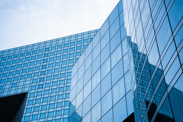 closeup of glass wall of modern building