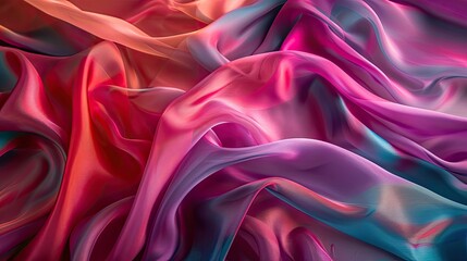 Obraz premium Luxurious silk fabric texture with vivid colors, perfect for high-end design and textile projects