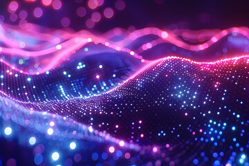 Abstract 3D Purple and Blue Bokeh Background