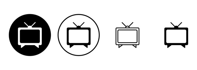 Tv icon set. television icon vector
