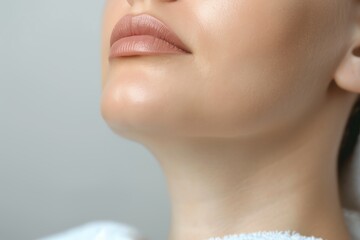 Obraz premium Patient having a jawline sculpting procedure with a specialized device, jawline sculpting, face contouring