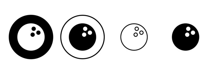 Bowling icon set. bowling ball and pin icon. bowling pins