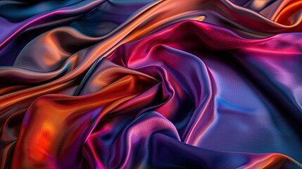 Fototapeta premium Vibrant silk fabric with a luxurious texture, ideal for high-end design and textile projects